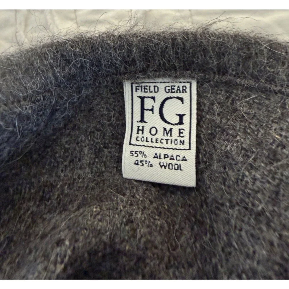 New 2 Gray Alpaca Wool Blend Pillow Shams Field Gear Home Collection